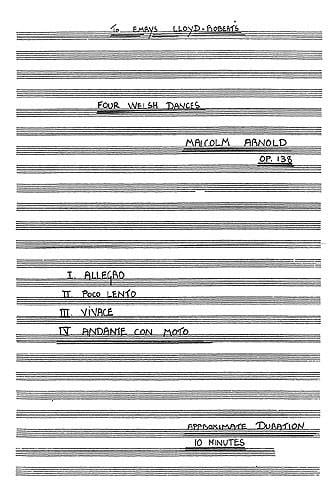 Four Welsh Dances Op.138 (Full Score)